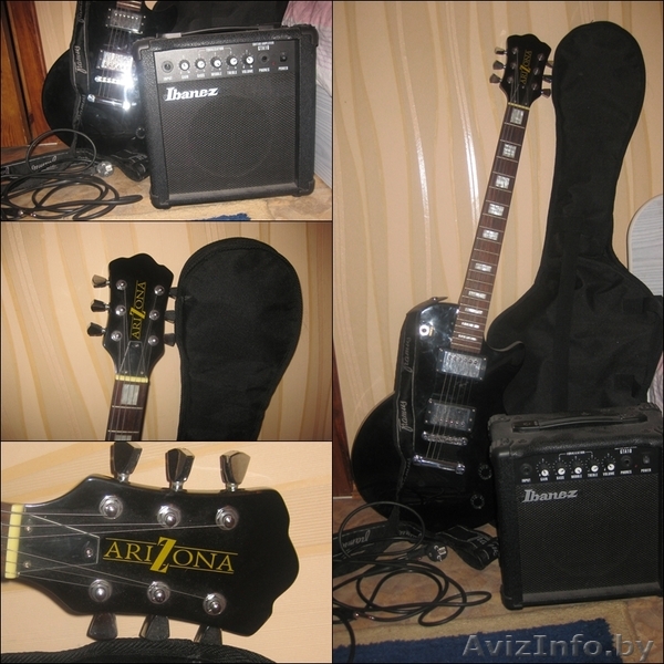 Электрогитара Arizona + чехол, усилитель, провод, ремень - Изображение #1, Объявление #212515