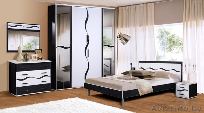 Спальня Виктория В-1 МДФ П Белый дуб- черная. Жлобин Мебель. - Изображение #1, Объявление #749617
