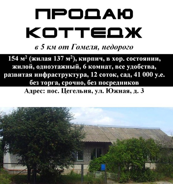 Коттедж в пригороде Гомеля - Изображение #1, Объявление #1667375