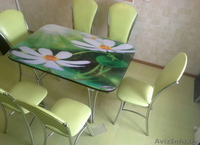 Стол кухонный с фотопринтом по акции, в подарок часы такого-же размера - Изображение #2, Объявление #1339511