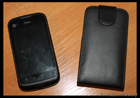 Кожаный черный чехол-книжка для ZTE V790. Б/у месяц, в отличном состоянии. - Изображение #1, Объявление #1565843