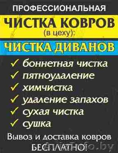 Чистим мягкую мебель,  ковры на дому и с вывозом