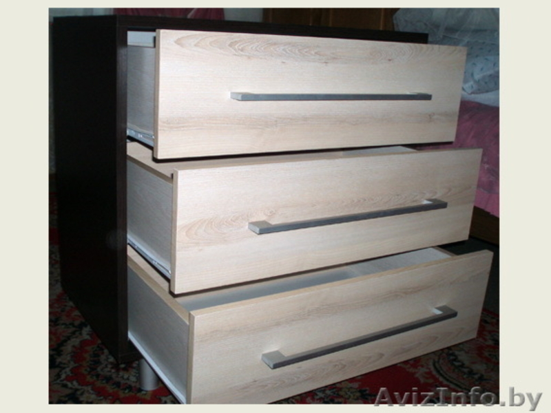 Комод, 3 выдвижные полки на роликах, с хромированными ручками, кромка ПВХ, цвет  - Изображение #3, Объявление #277041