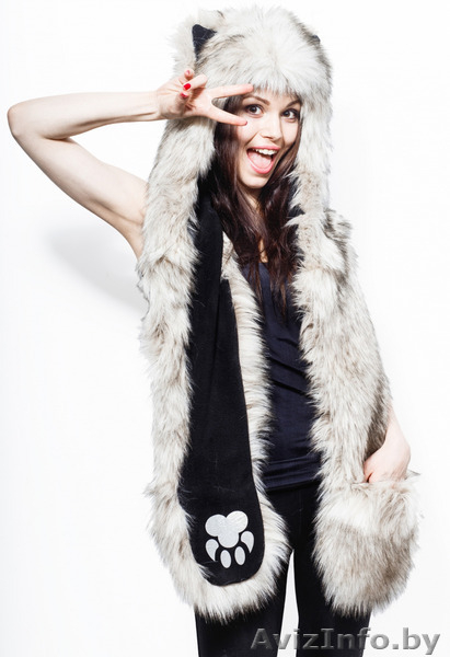  Мягкая, пушистая и симпатичная зверошапка, волкошапка, шапка с ушками, шапоушка - Изображение #1, Объявление #1336058