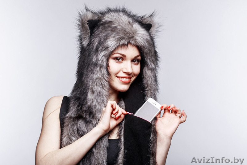  Мягкая, пушистая и симпатичная зверошапка, волкошапка, шапка с ушками, шапоушка - Изображение #8, Объявление #1336058