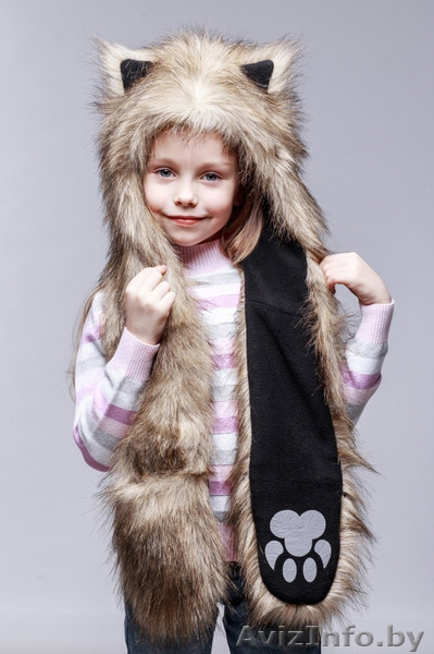  Мягкая, пушистая и симпатичная зверошапка, волкошапка, шапка с ушками, шапоушка - Изображение #5, Объявление #1336058