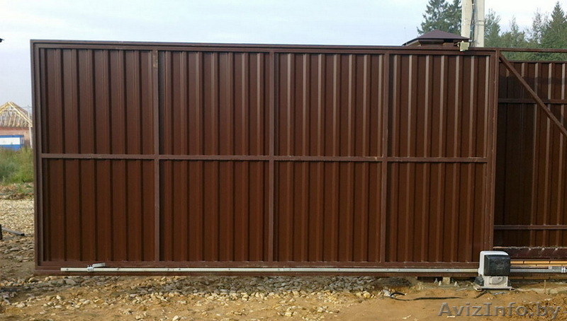 Откатные ворота из металллопрофиля и панелей. Рассрочка до 24 мес. - Изображение #2, Объявление #1637185